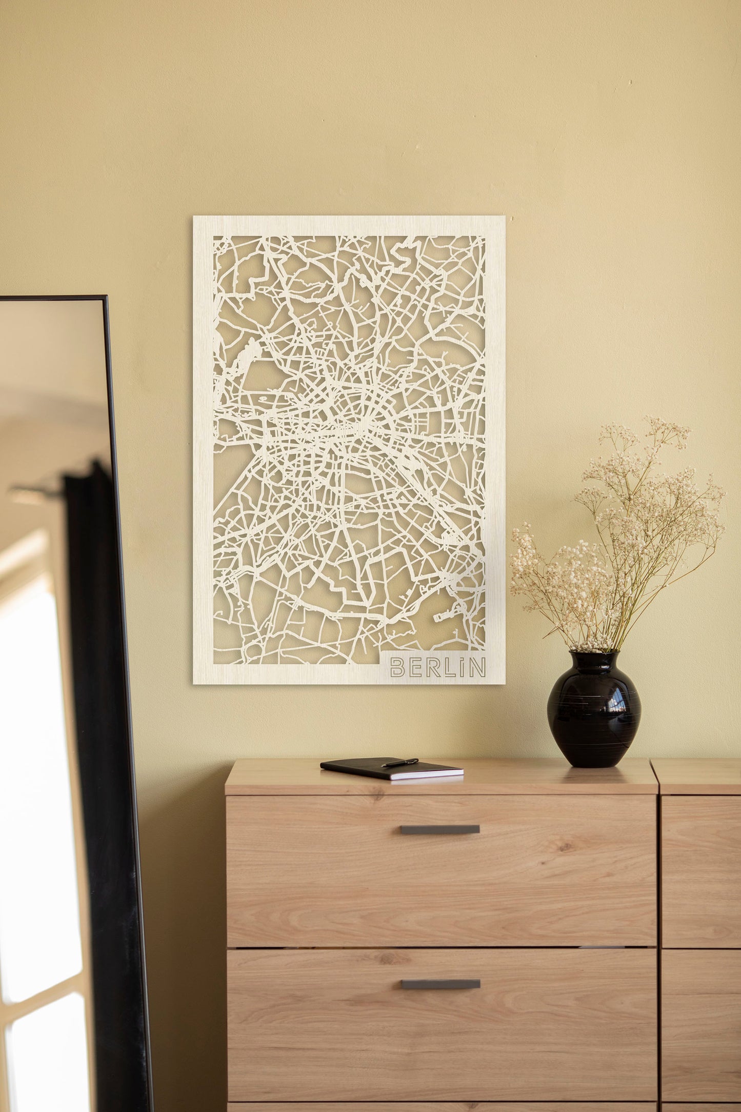 Holzkarte Berlin - Einzigartige Stadtkarte aus Echtholz!